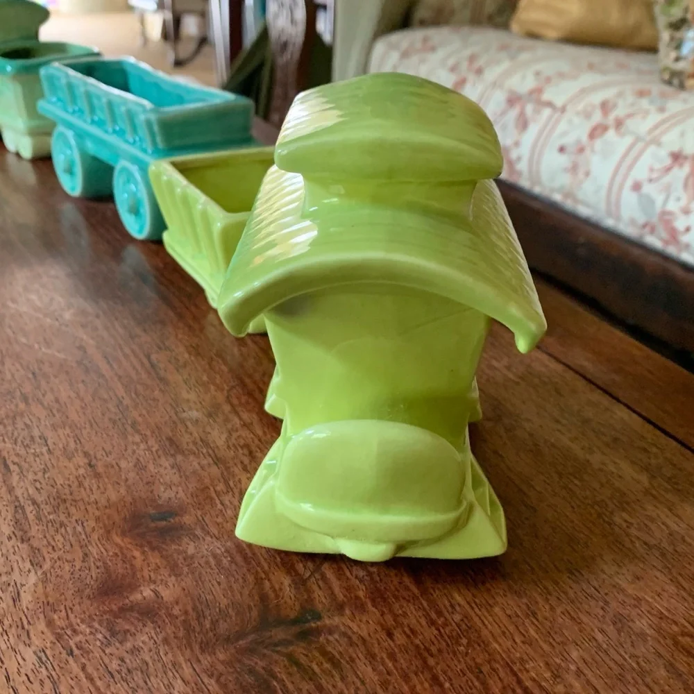 Vintage Ceramic 🚂 Train Planter Set